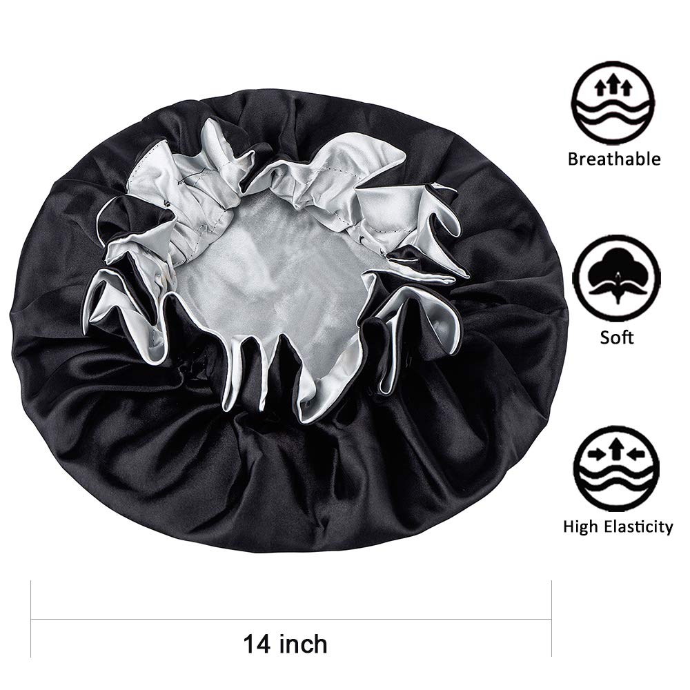 Silk Satin Hair Bonnet for Sleeping - Adjustable and Reversible - ShayBun