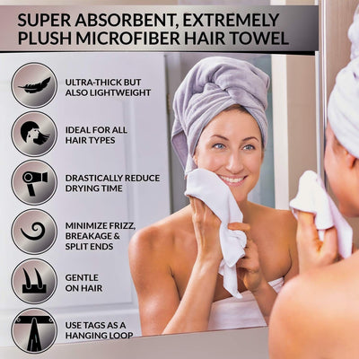 Microfiber Dry Hair Towel - Highly Absorbent