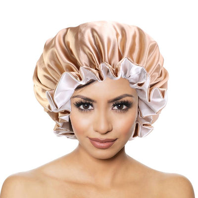 Amazon.com: SAYMRE 100% Mulberry Silk Lined Bonnet Adjustable Satin Sleep  Cap 19 Momme Silk Bonnet for Women Curly,Long Hair Care Black : Beauty &  Personal Care
